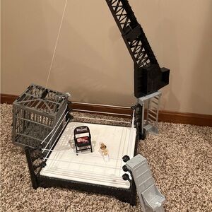 Wrestling Ring Playset with Cage and Accessories